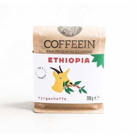 COFFEEIN - Etiopia Yirgacheffe - svetlé praženie (200 g, zrnková káva)
