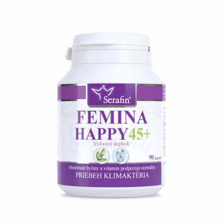Femina happy 45+ - prírodné kapsuly - 90 ks - klimaktérium, hormonálna aktivita